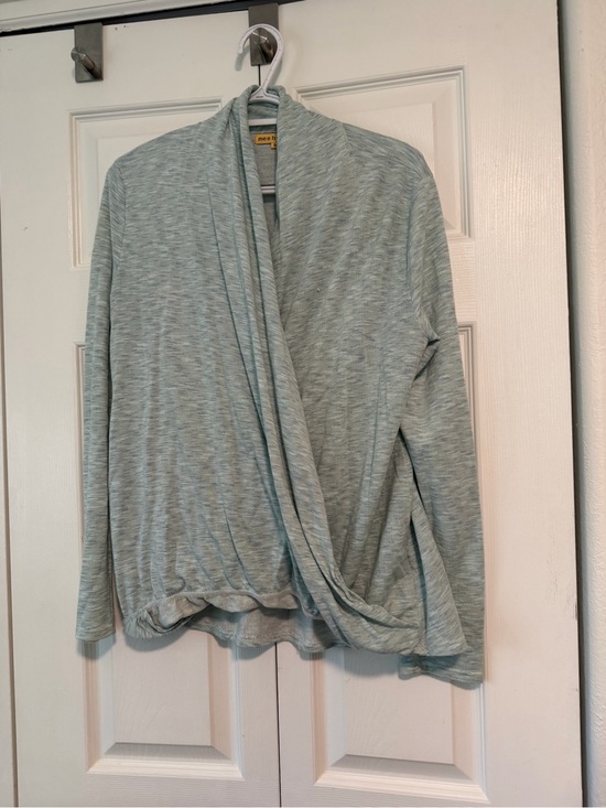Mesh + Lace Sweaters - Mesh and Lace Light Mint Draped Open-Front Cardigan -